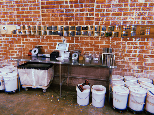 Inside The Pottery Studio, Our Glazing Station.